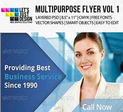 企业文化宣传单模板(2种配色/通用型)：Multipurpose Corporate Flyer Vol 5
